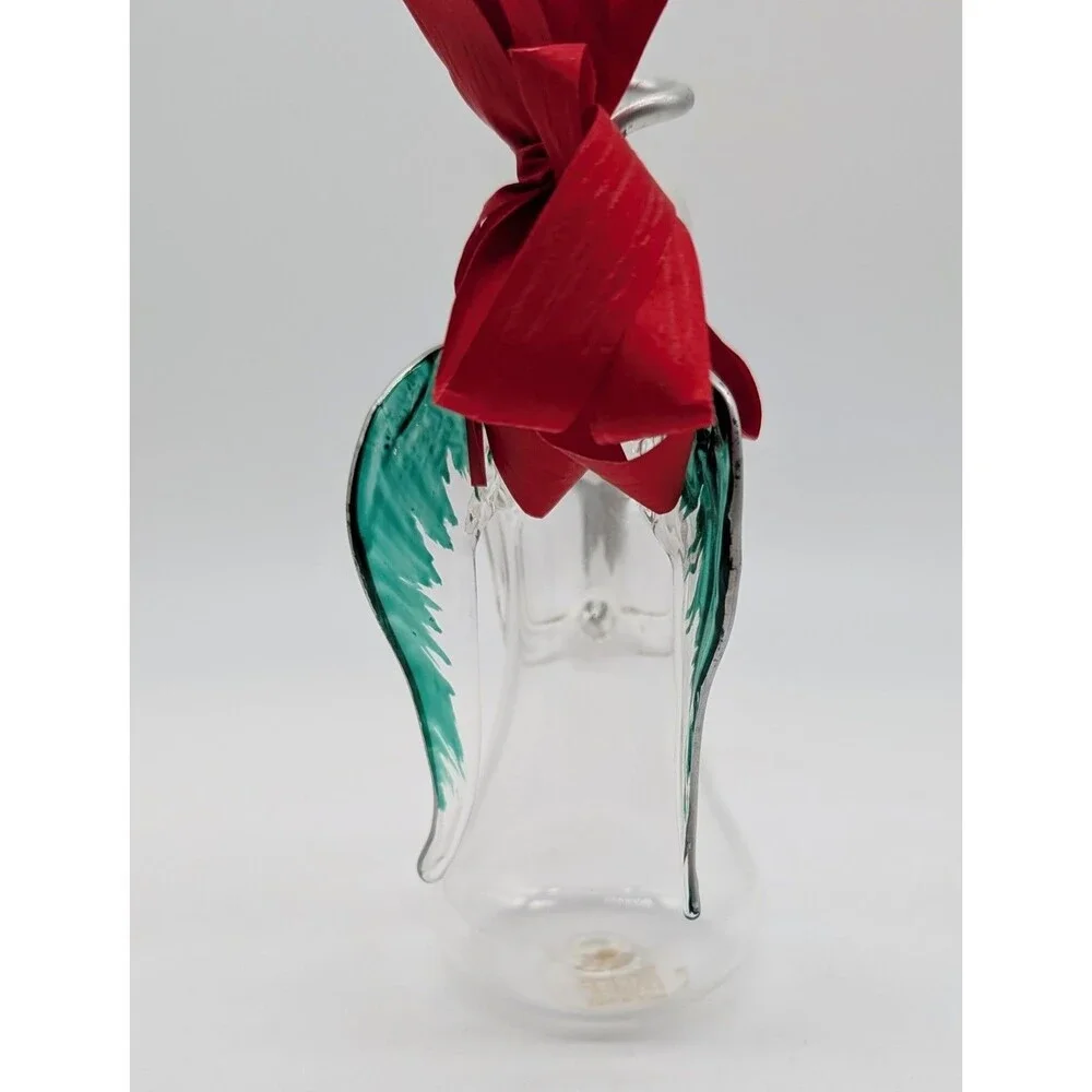Vtg Soffieria Parise Hand Blown Glass Christmas Angel Candle Holder Italy